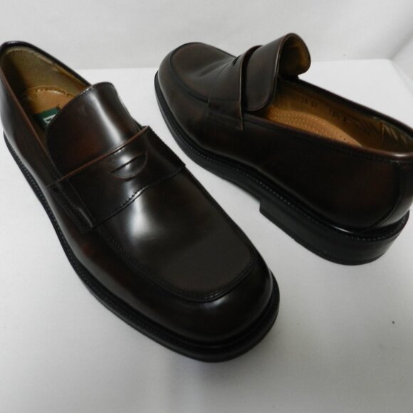 BASS Leather brown Penny Loafers shoes slides made in Italy NEW Size Sz 10.5 M - Picture 9 of 12
